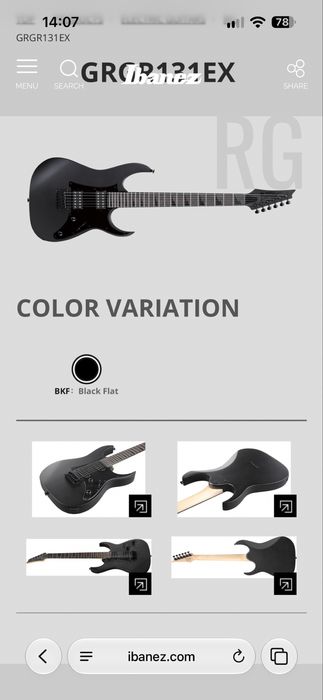 Guitarra eletrica Ibanez GRGR131EX-BKF