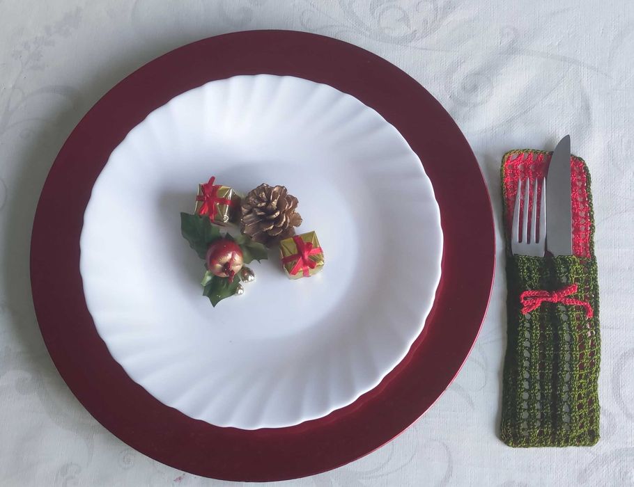 Decoração de Natal -porta talheres de natal