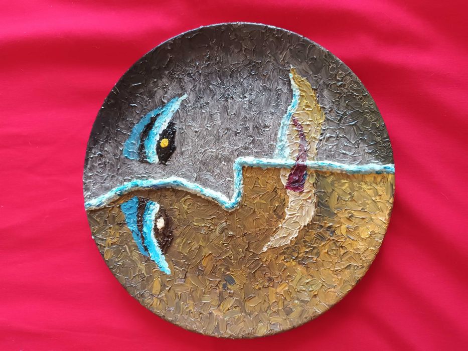 Sim ou Não?: (Óleo sobre cerâmica com 20,3 cm diâmetro)