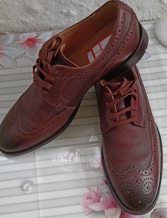 Класичні фірмові  туфлі Clarks - "броги". Натуральна шкіра 44 розмір