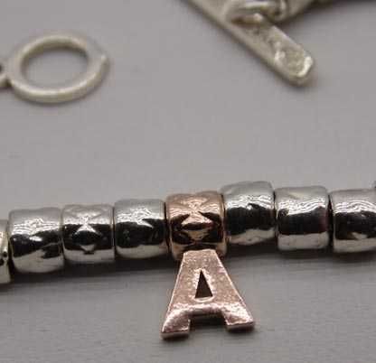 DODO MARIANI Srebrna bransoletka z literką A 19 cm.