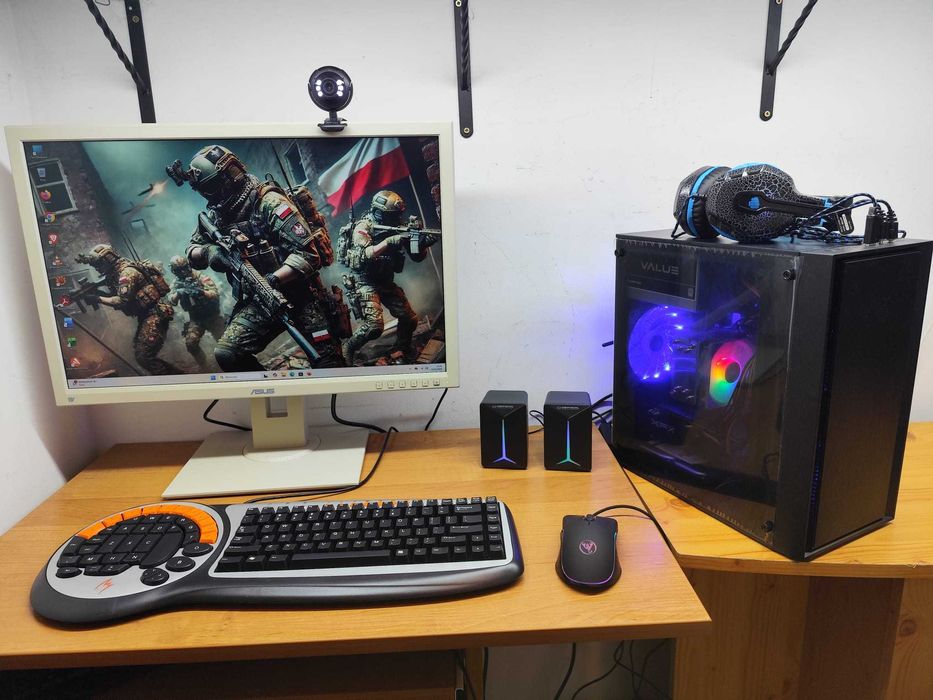 Gamingowy zestaw RGB. RX570 8GB,32GB RAM, dysk 1TB, M.2 NVMe + monitor+akcesoria