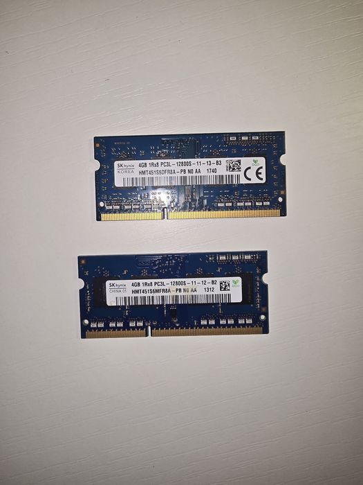 Оперативна пам'ять 2x4 гб DDr 3 для ноутбука