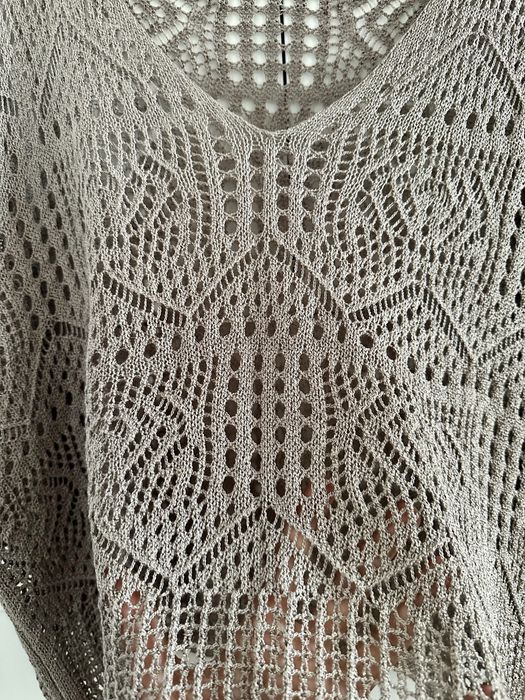 Bluzka ażurowa lila róż oversize