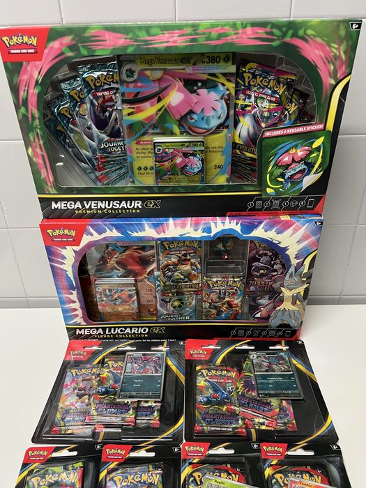 Pokemon cardbox e blisters Mega Evolution e Phantasmal Flames