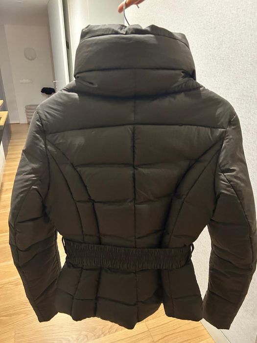 Casaco acolchoado Blauer USA com cinto castanho escuro/ verde azeitona