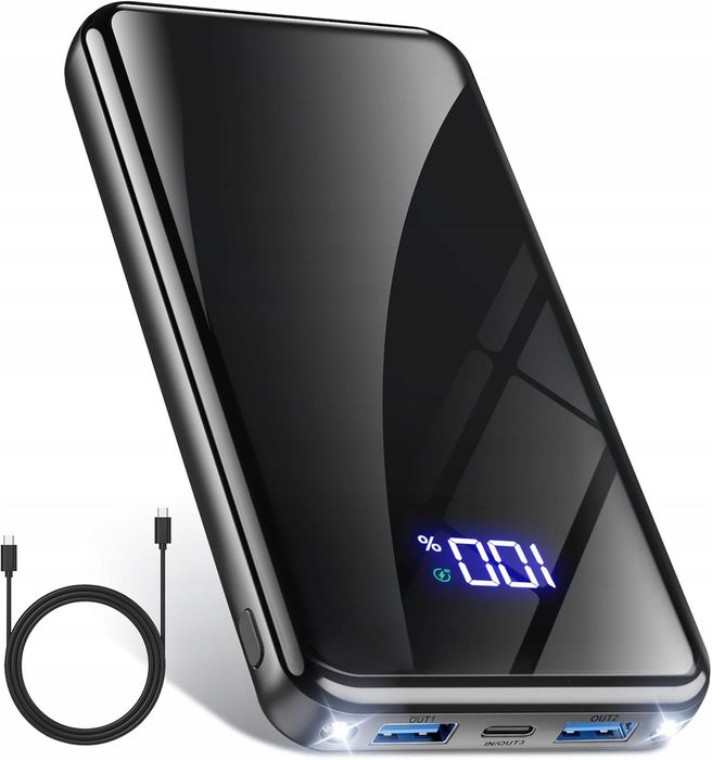 Powerbank Power Bank 20000mAh USB-C 2xUSB A 22,5W Latarka