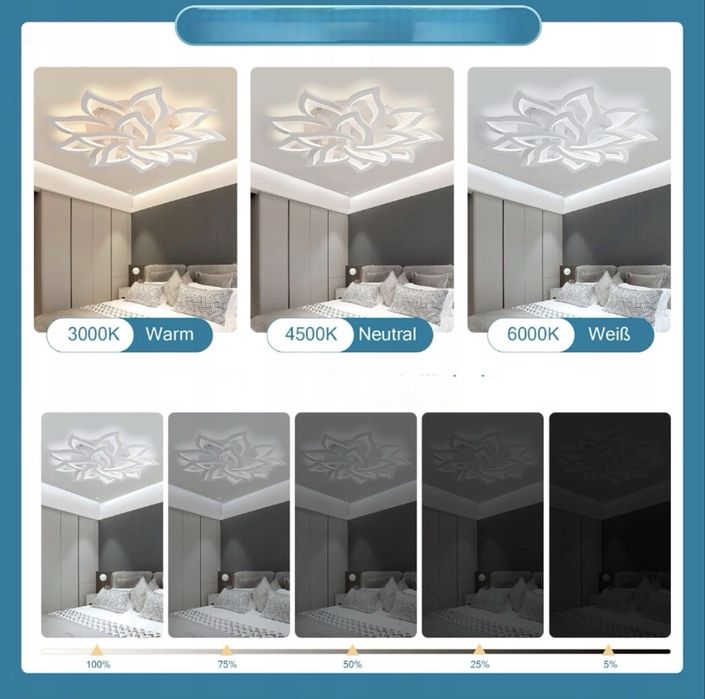 Inteligentna Lampa LED sufitowa 95 cm