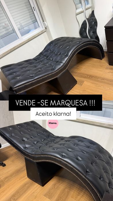 Marquesa preta de couro