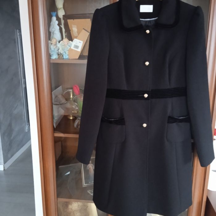 Savida Elegancki czarny płaszcz r M/10