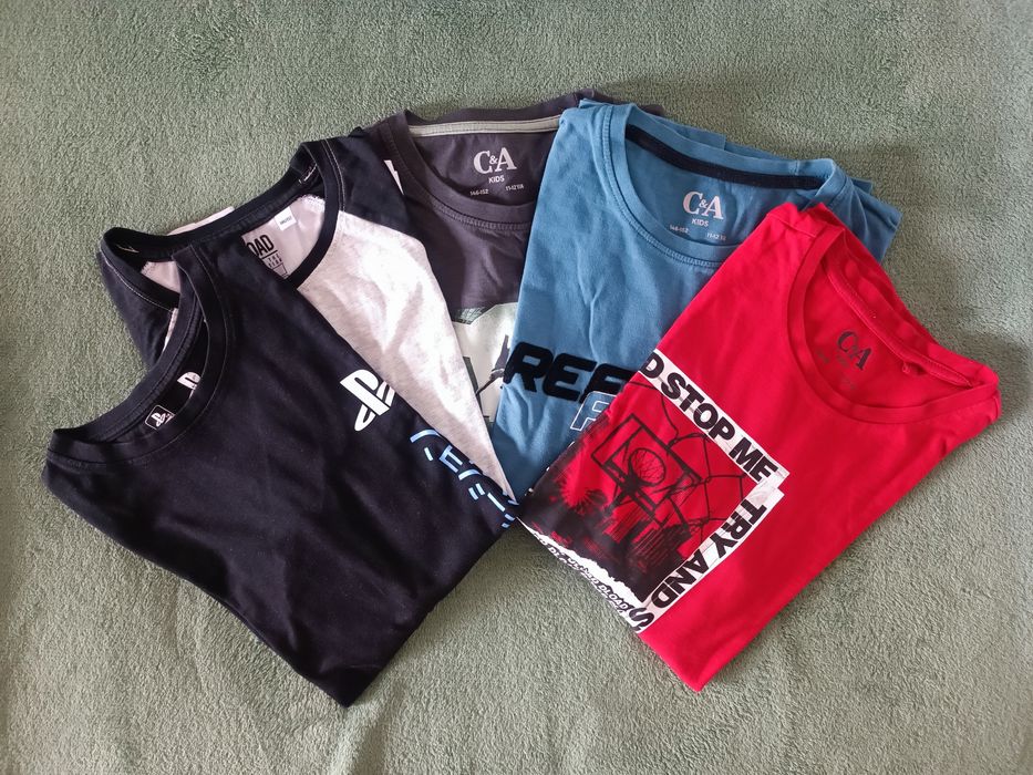 Conjunto de 5 t-shirts de manga comprida, Menino, T 11-12 anos