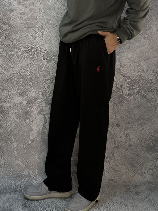 Штаны Polo Ralph Lauren черные мужские широкие штани Поло Ральф Лоурен