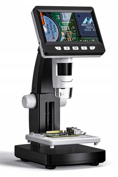 Mikroskop Cyfrowy 1000x 4,3" Regulowany Precyzyjny Lupa Uniwer.. 1080P