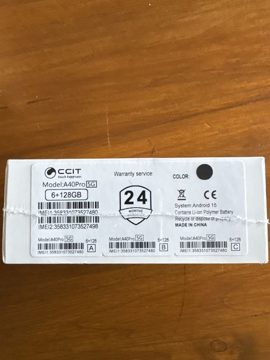 Telemovel Android Novo CCIT A40 Pro 5G