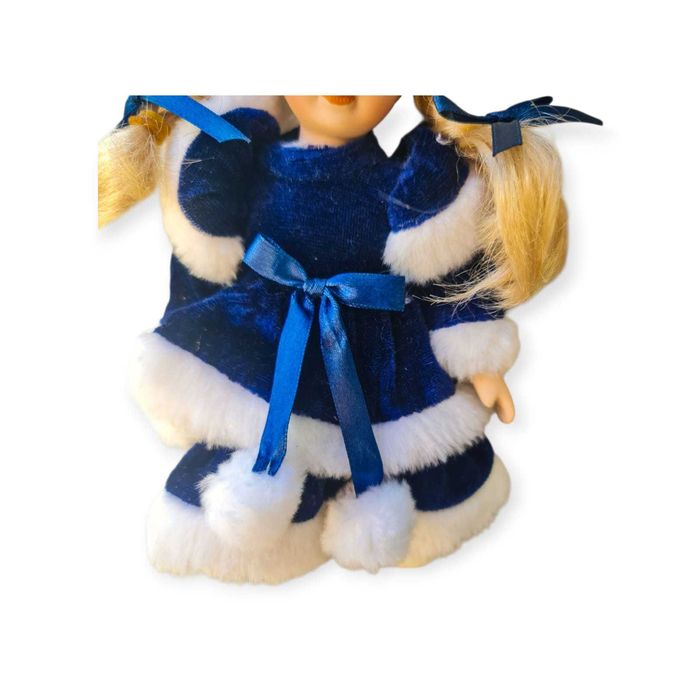 Boneca Porcelana Russa com Vestido Azul e Branco – 18cm