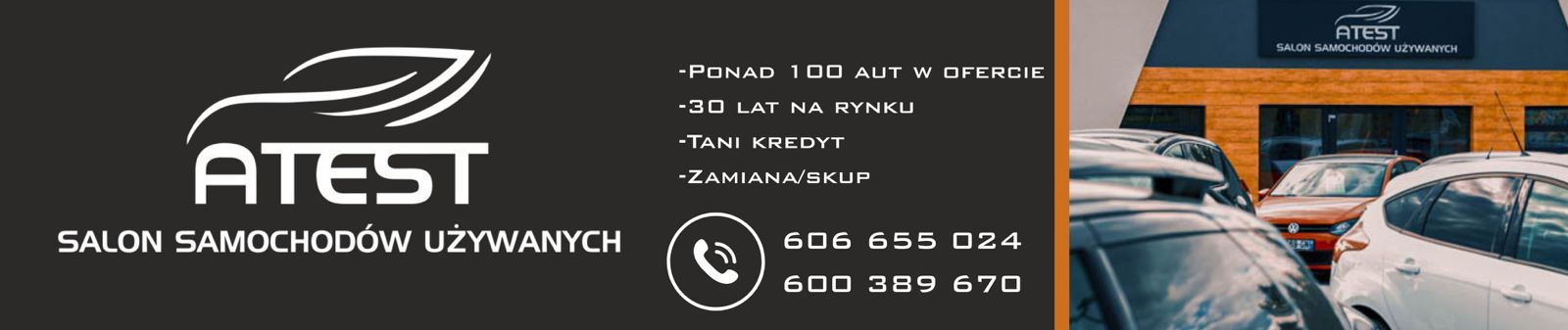 ✅SALON SAMOCHODÓW UŻYWANYCH ATEST✅ top banner