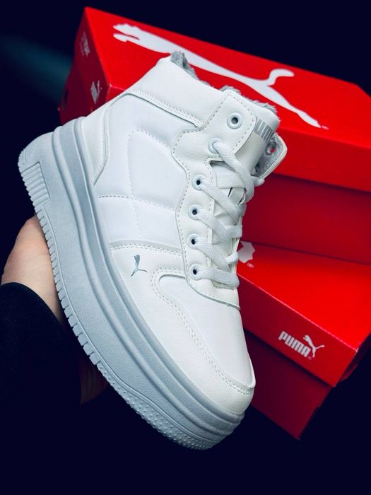 999 грн! Женские теплые хайтопы Puma/ кожаные зимние кроссовки Пума