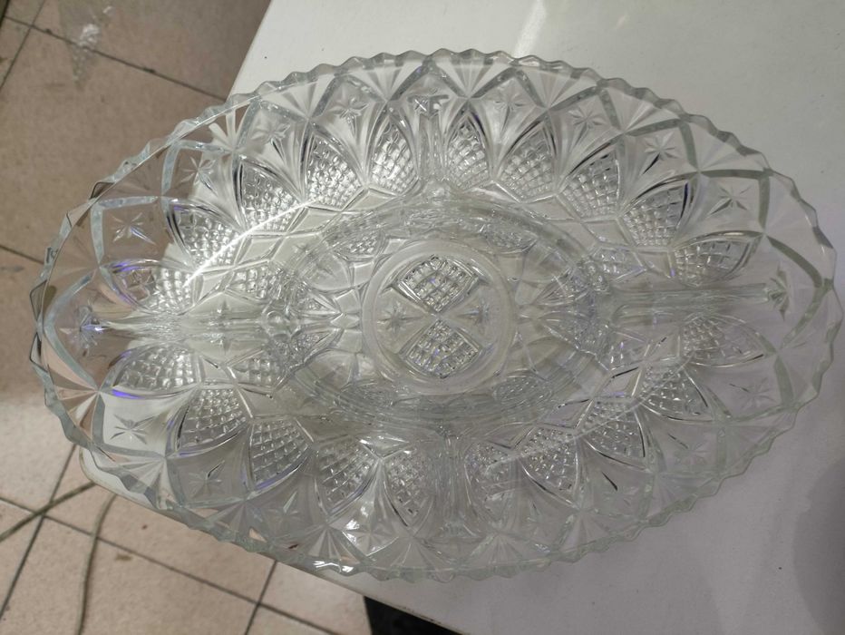 Travessa para aperitivos de cristal lapidado France