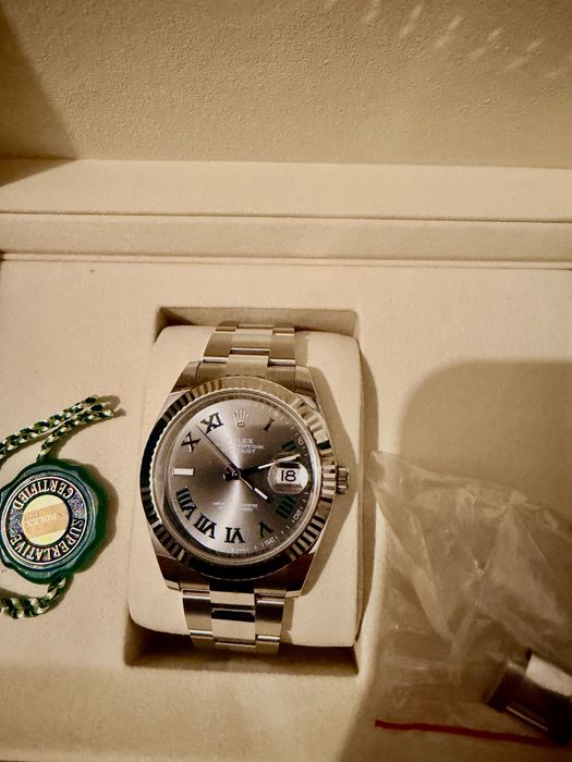 Rolex datejust wimbledon białe złoto