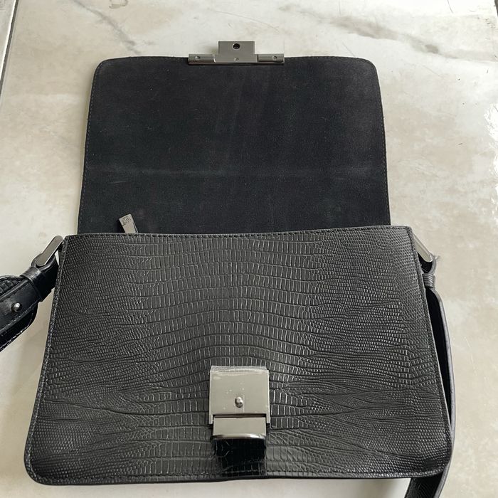 Mala Massimo Dutti Pele Genuína Estruturada Três Compartimentos