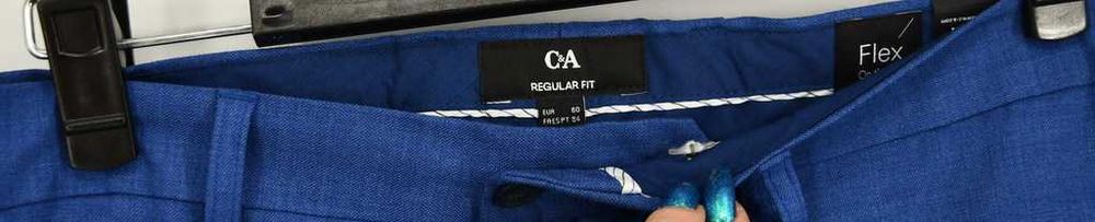 Eleganckie spodnie garniturowe C&A regular fit 60 niebieskie
