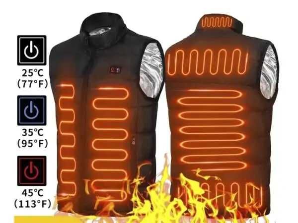 Жилет з електропідігрівом від павербанка 9 зон