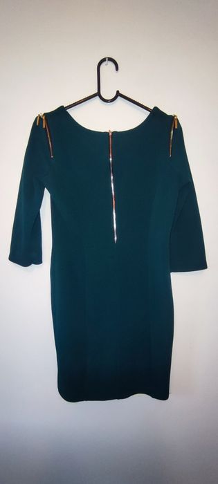 Vestido 3/4 manga malha verde