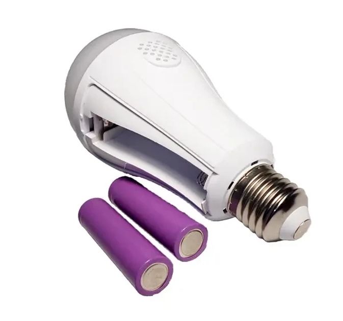 Лампочка с аккумулятором 2 x 18650 20 W лампа аккум мощная