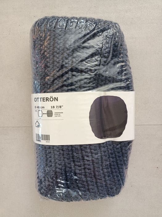 Pokrycie do pufy Ikea OTTERÖN granat INNESKAR plecione makrama