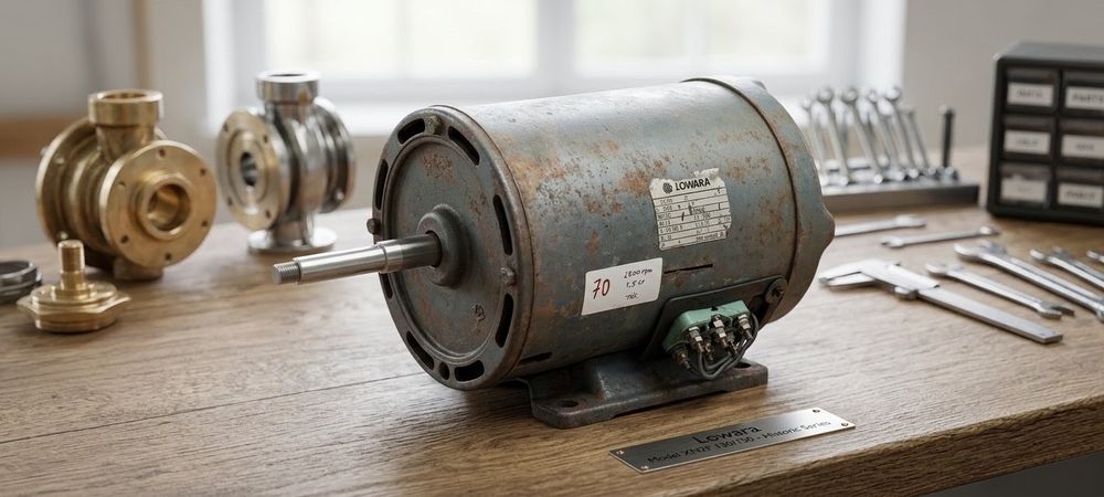 Motor Elétrico Trifásico Lowara 1.5 HP – 2800 RPM (Bomba XN2F) - A funcionar