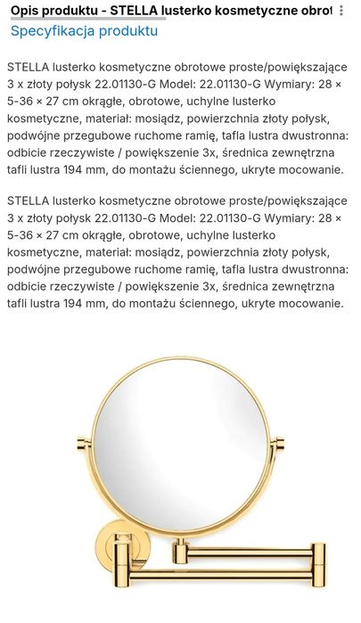 Stella Lusterko kosmetyczne powiększające