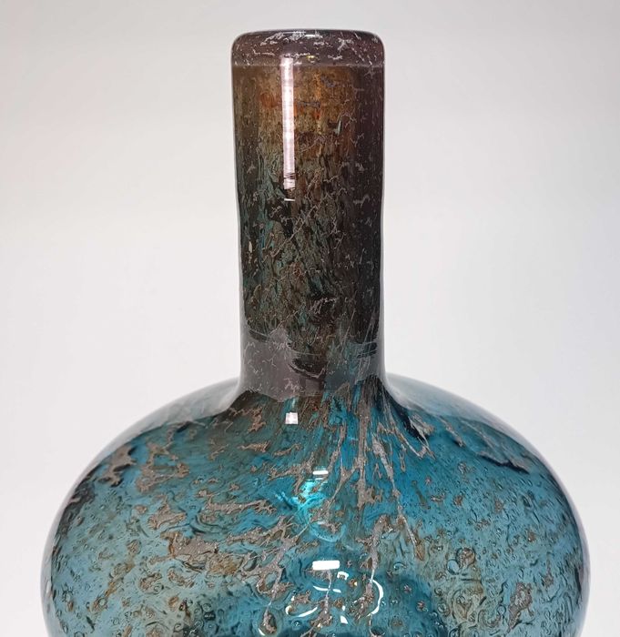 Base para Candeeiro de mesa em vidro Volkano Azul Marinho