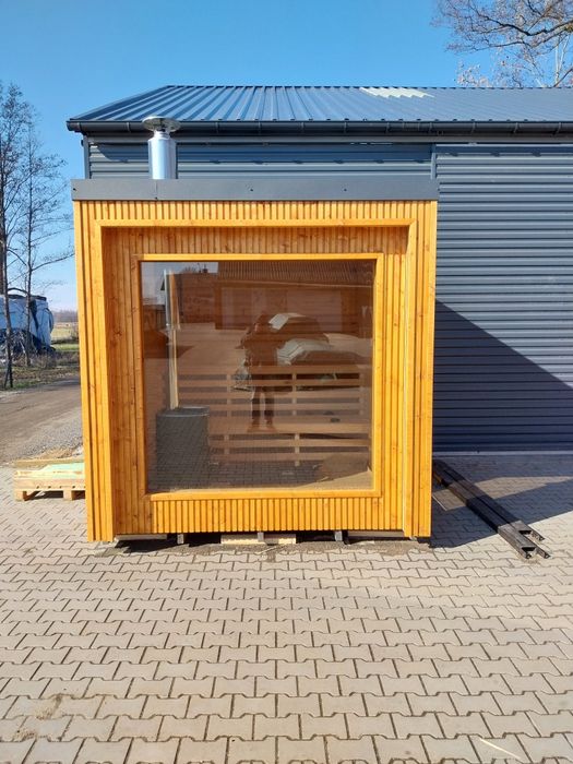 PRODUCENT Sauna ogrodowa wolnostojąca 255x265x270 bogate wyposażenie!