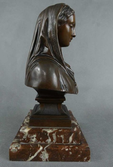 POPIERSIE Maryja BRĄZ marmur figura Matka Boża rzeźba