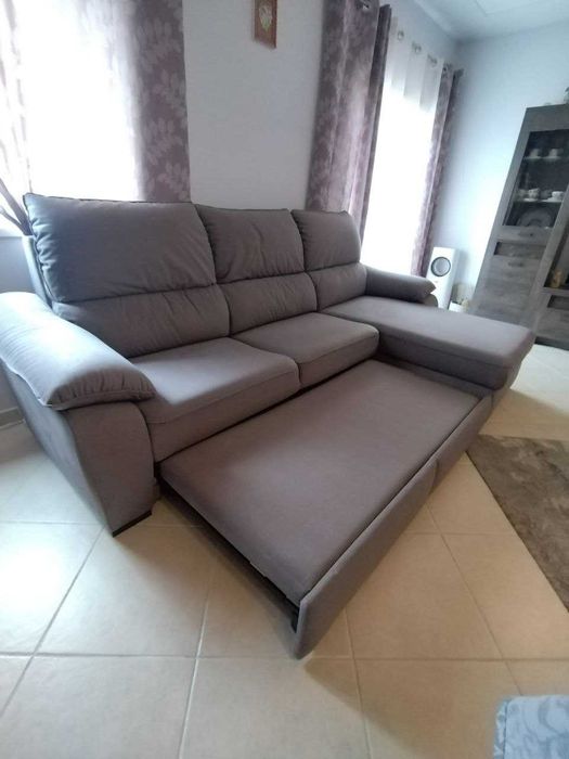 Sofa 3 lugares c/cama, chaise Longue à direita, George
