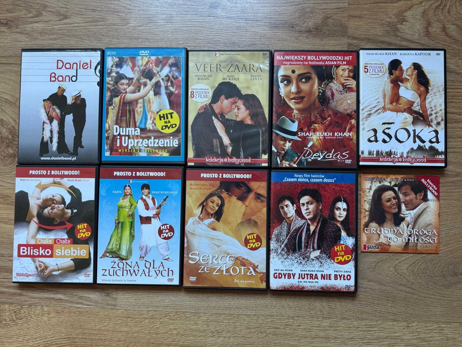 Zestaw filmów BOLLYWOOD DVD - 10 sztuk