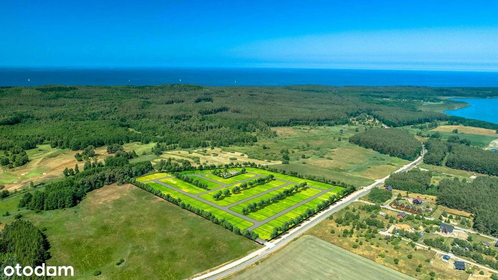 Budowlana, obok las i pole golfowe. Media i droga w trakcie realizacji