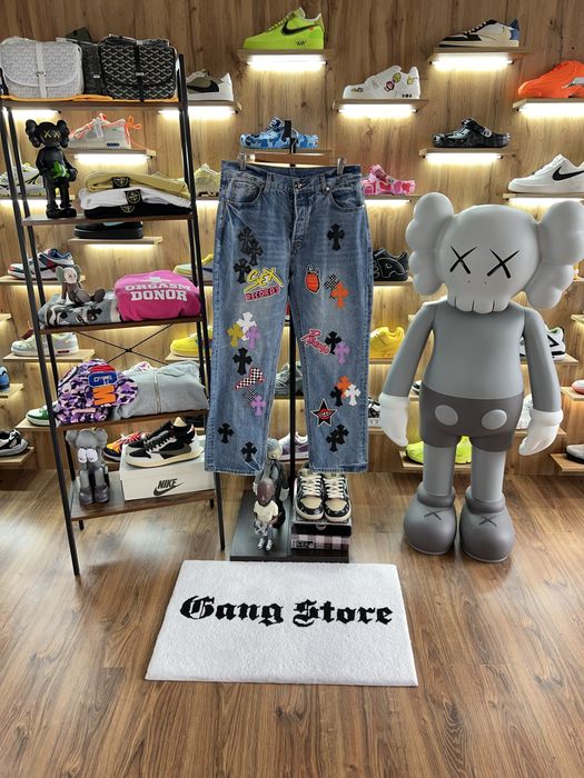 Джинси Chrome Hearts Matty Boy Sex Records Cross Patch Blue