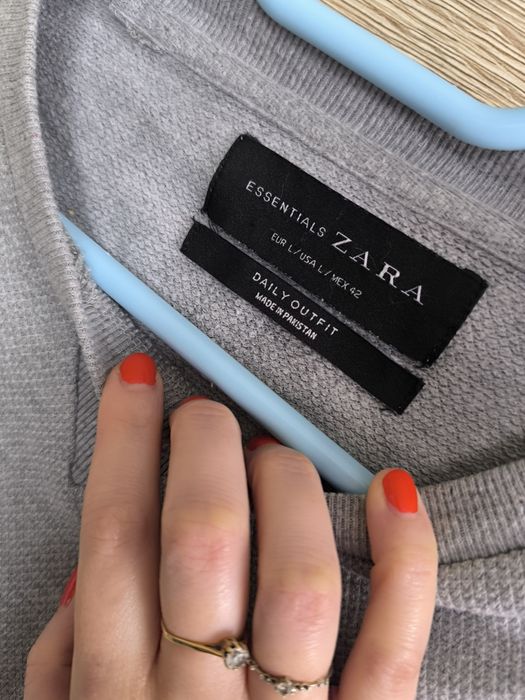 Szara bluza **Zara Essentials L 90% bawełna basic casual