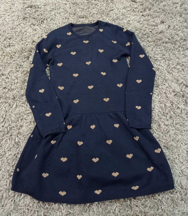 Nutmeg sukienka sweterek granat serca święta sesja 11-12, 146-152,