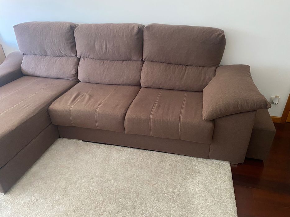 Sofá Chaise Longue Castanho