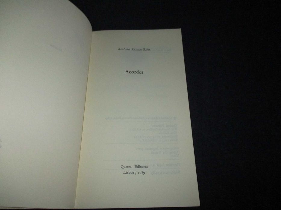 Livro Acordes António Ramos Rosa 1ª edição Quetzal