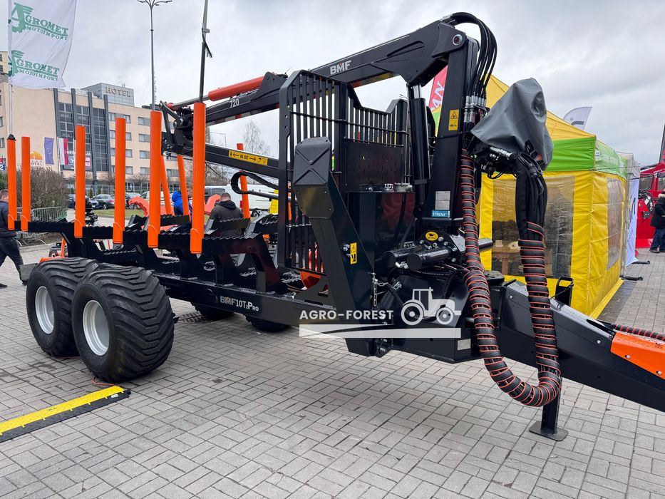 Przyczepa z HDS Lesna BMF10T z zurawiem BMF720 Full od BMF Polska !