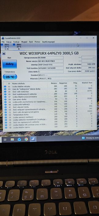 Dysk HDD 3.0 TB WD Purpe WD30PURX