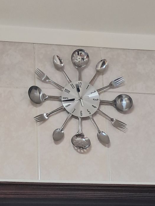 Relógio de cozinha em aço inoxidável