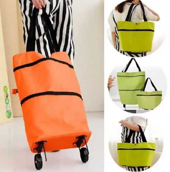 Складная тележка для покупок, сумка-тележка с колесами, складная сумка