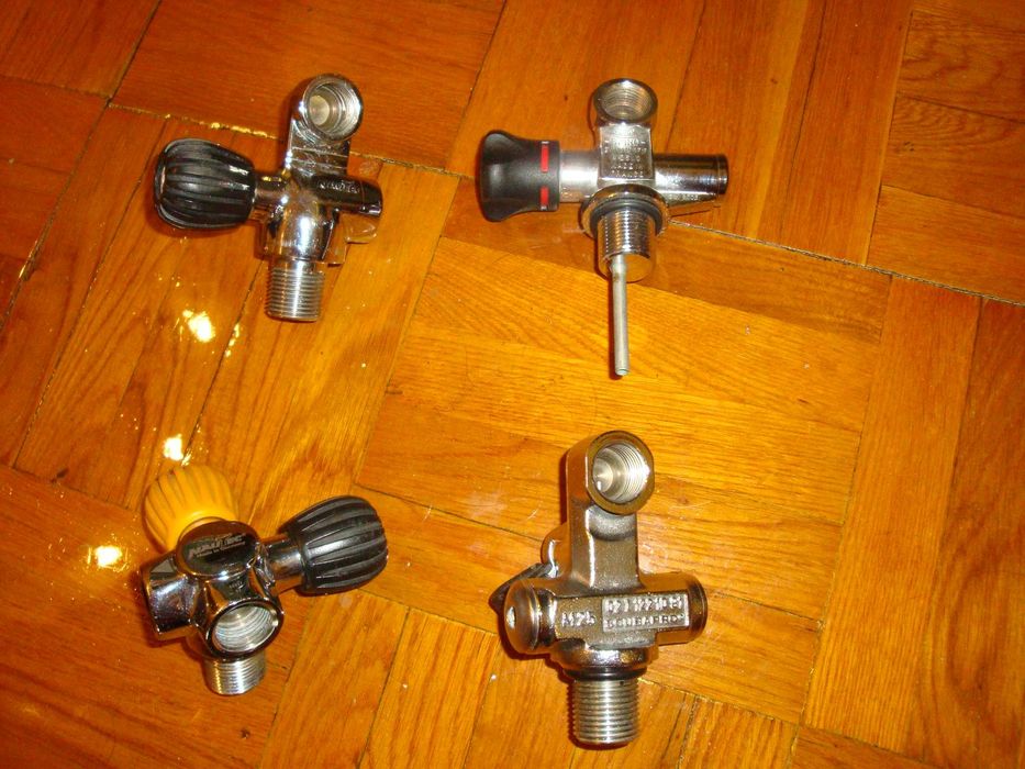 Вентили для баллона (дайвинг) с резьбой М 25x2,5 и M 18x1,5 (200 bar )