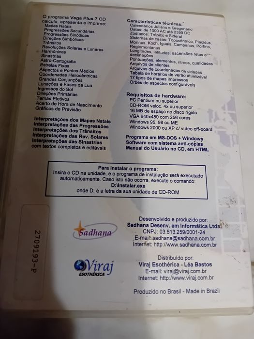 Cd Rom Astrologia Profissional Vega Plus 7