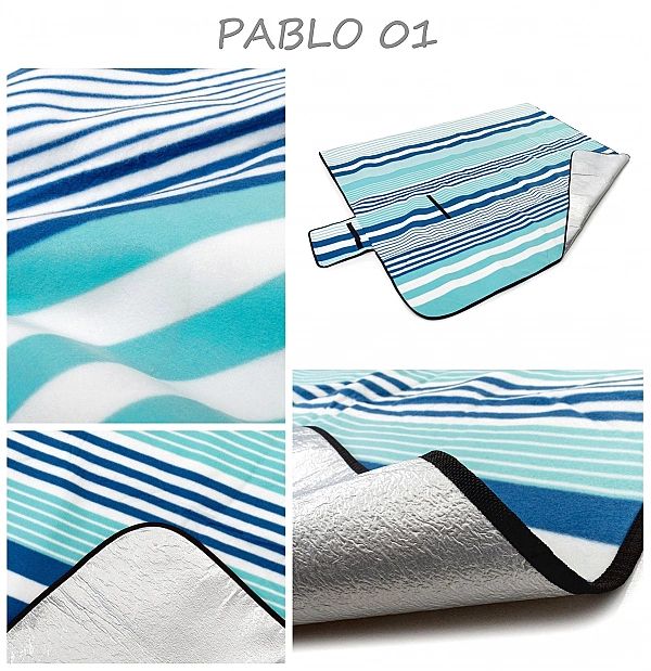 Koc PIKNIKOWY plażowy mata plażowa DUŻA XXL 200x200 z izolacją wodoopo