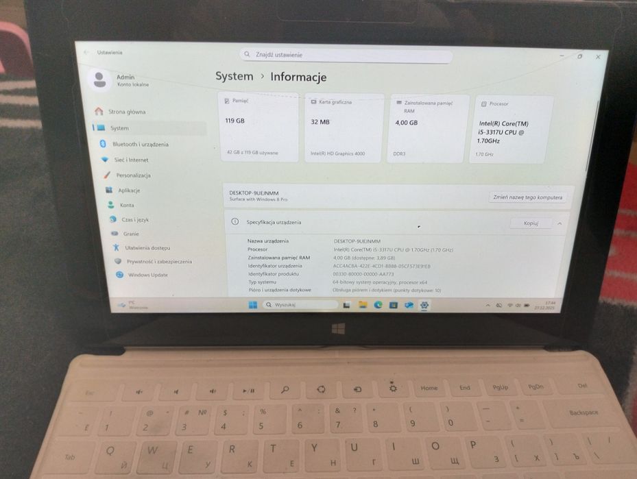 Tablet Microsoft Surface Pro 2 – i5 / 4GB / 128GB + klawiatura